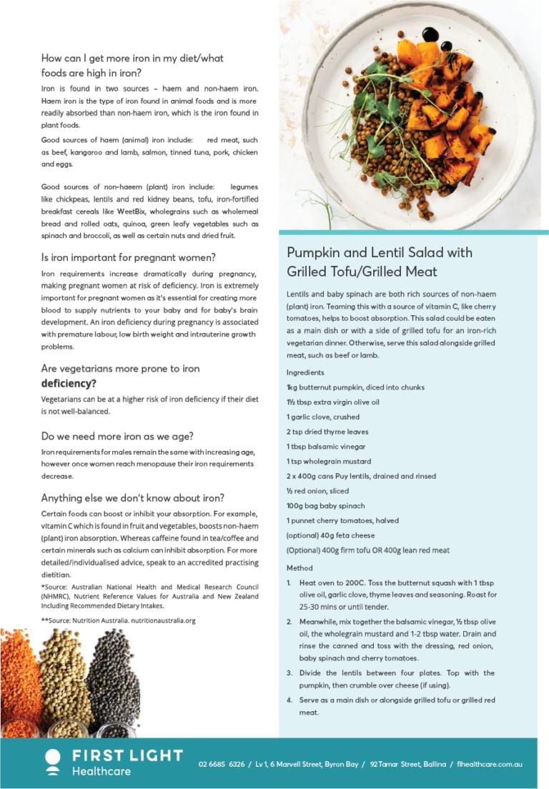 DIETARY IRON REQUIREMENTS • First Light Healthcare